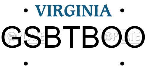 GSBTBOO Virginia License Plate