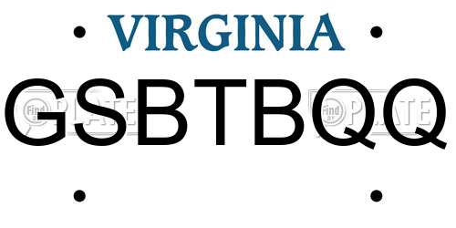 GSBTBQQ Virginia License Plate