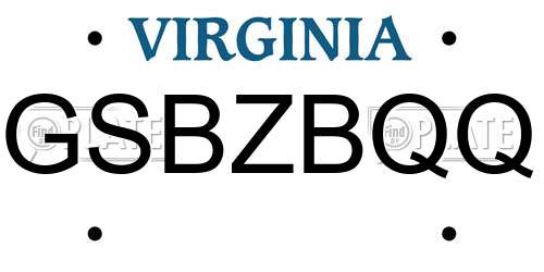 GSBZBQQ Virginia License Plate