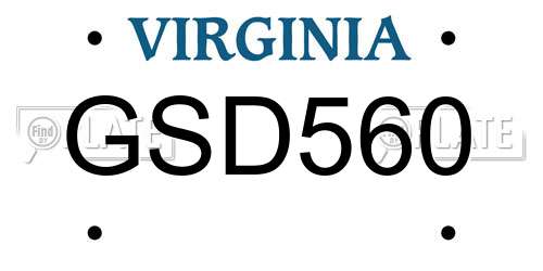 GSD560 Virginia License Plate