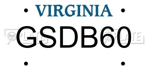 GSDB60 Virginia License Plate