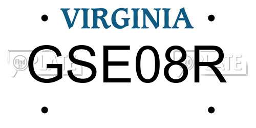GSE08R Virginia License Plate