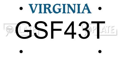 GSF43T Virginia License Plate