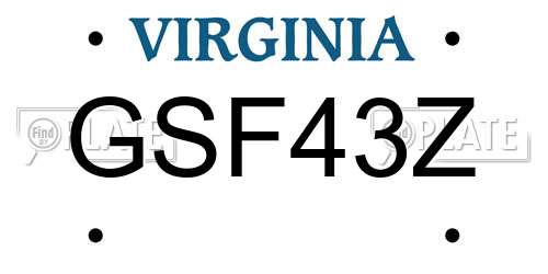 GSF43Z Virginia License Plate
