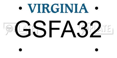 GSFA32 Virginia License Plate