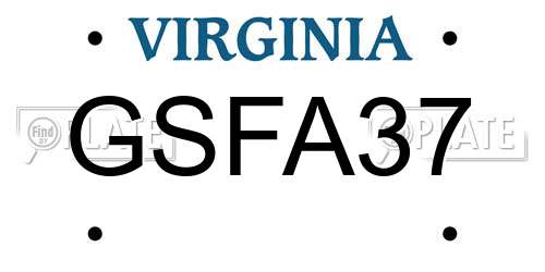 GSFA37 Virginia License Plate