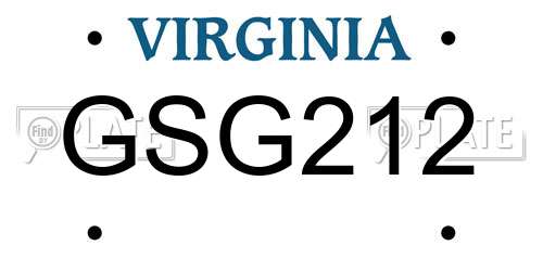 GSG212 Virginia License Plate