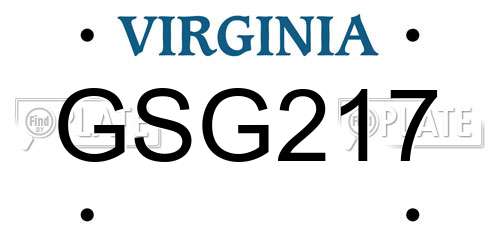 GSG217 Virginia License Plate