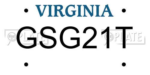 GSG21T Virginia License Plate