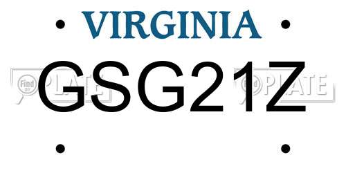 GSG21Z Virginia License Plate