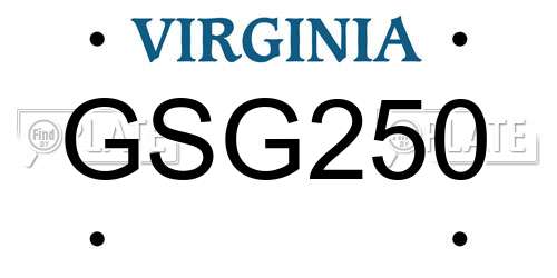 GSG250 Virginia License Plate