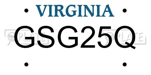 GSG25Q Virginia License Plate