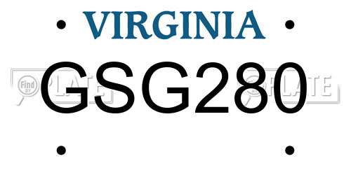 GSG280 Virginia License Plate