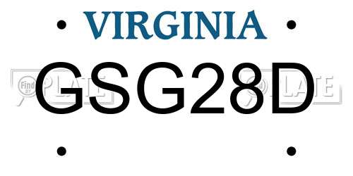 GSG28D Virginia License Plate