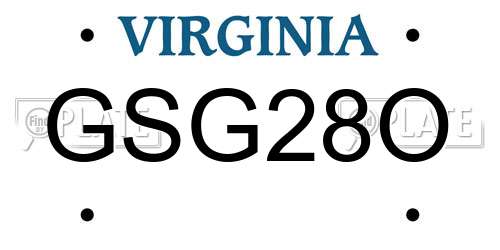 GSG28O Virginia License Plate