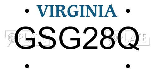 GSG28Q Virginia License Plate