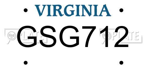 GSG712 Virginia License Plate