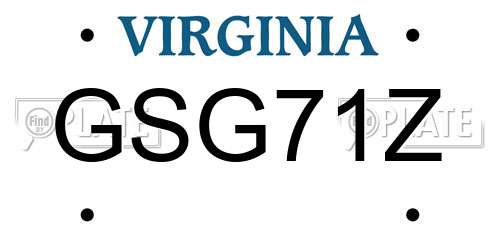 GSG71Z Virginia License Plate