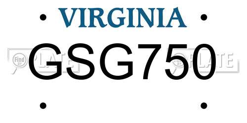 GSG750 Virginia License Plate