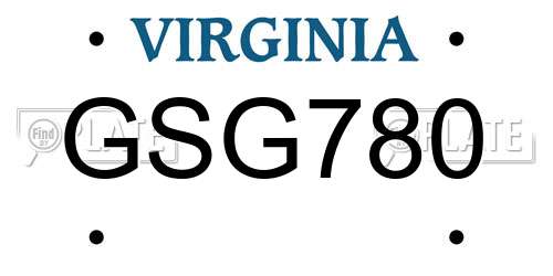 GSG780 Virginia License Plate