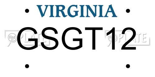 GSGT12 Virginia License Plate