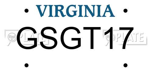 GSGT17 Virginia License Plate
