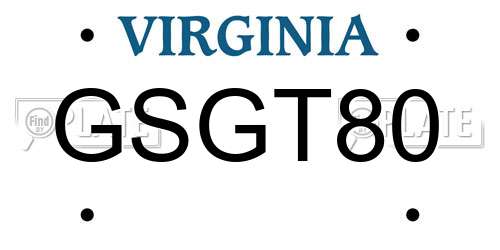 GSGT80 Virginia License Plate