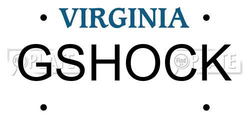GSHOCK Virginia License Plate