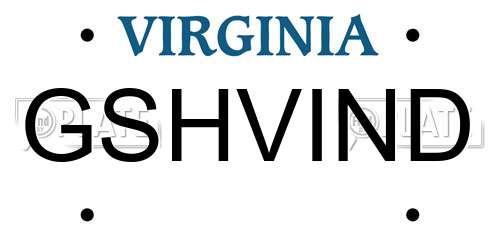 GSHVIND Virginia License Plate