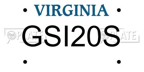 GSI20S Virginia License Plate