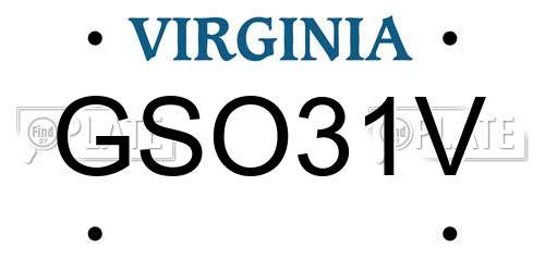 GSO31V Virginia License Plate