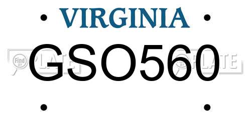 GSO560 Virginia License Plate