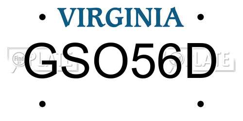 GSO56D Virginia License Plate