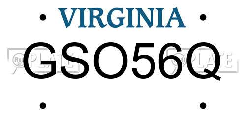 GSO56Q Virginia License Plate