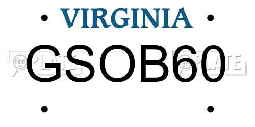GSOB60 Virginia License Plate