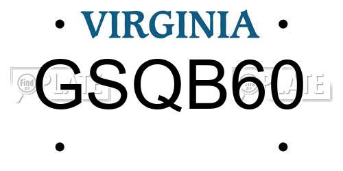 GSQB60 Virginia License Plate