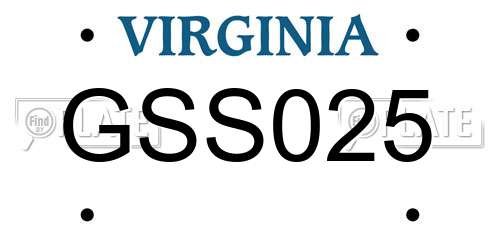 GSS025 Virginia License Plate
