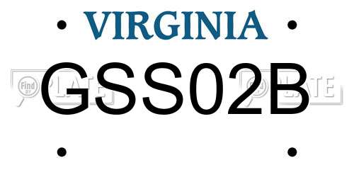 GSS02B Virginia License Plate