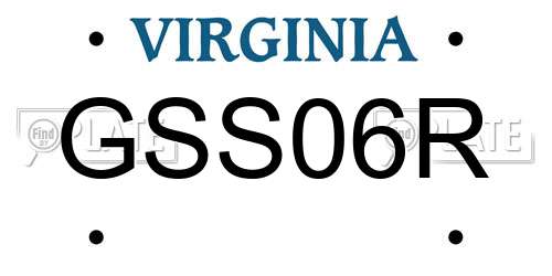 GSS06R Virginia License Plate