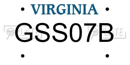 GSS07B Virginia License Plate