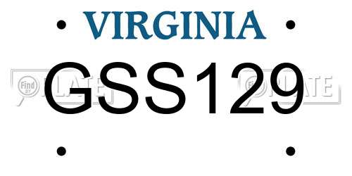 GSS129 Virginia License Plate
