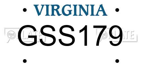GSS179 Virginia License Plate
