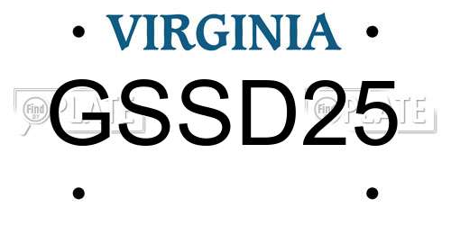 GSSD25 Virginia License Plate