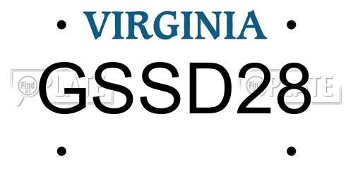 GSSD28 Virginia License Plate