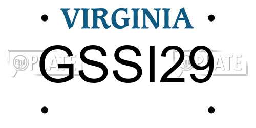 GSSI29 Virginia License Plate