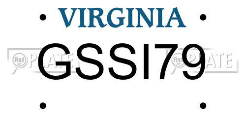 GSSI79 Virginia License Plate