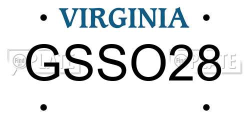 GSSO28 Virginia License Plate