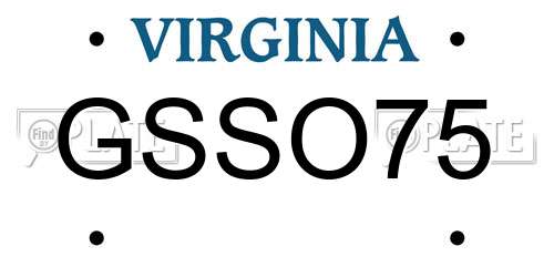 GSSO75 Virginia License Plate