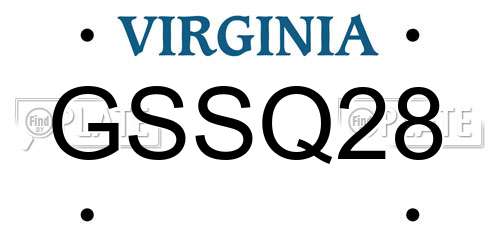 GSSQ28 Virginia License Plate