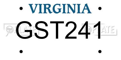 GST241 Virginia License Plate